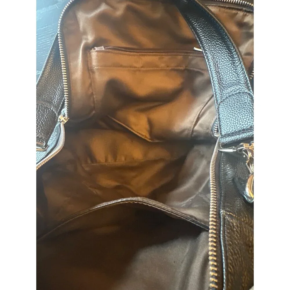 Convertible Black Leather Backpack & Shoulder Bag School Work‎ Collegiate